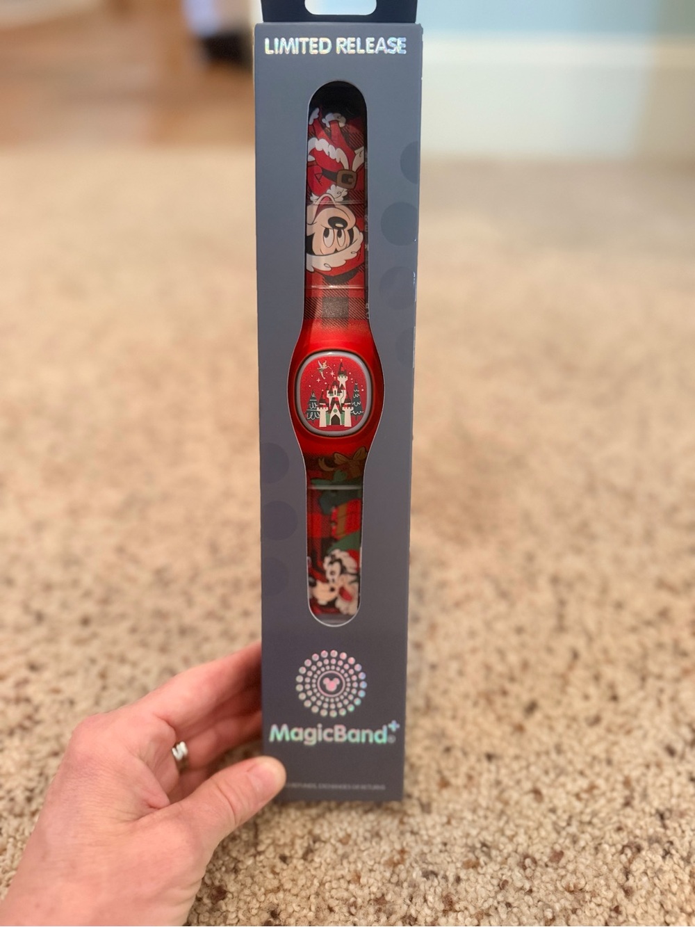 Disney Red Limited Release Mickey MagicBand with Castle Motif